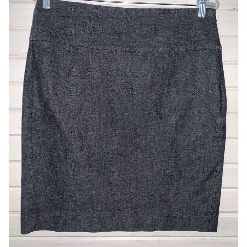 Gap Skirt Sz 10 Dark Wash Jean Denim Pencil Straight Casual Jean Side Zip EUC